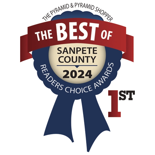 Award badge stating “Best of Sanpete County 2024 – Readers Choice Awards, 1st Place.