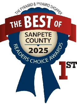 Award badge stating “Best of Sanpete County 2024 – Readers Choice Awards, 1st Place.